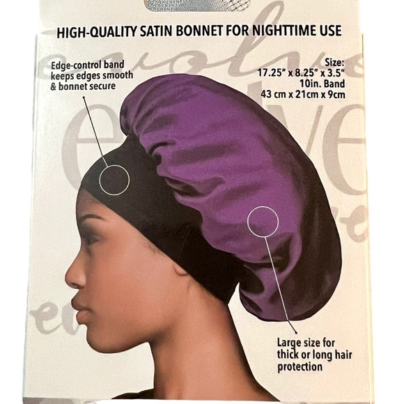 Evolve Satin Hair Bonnet Purple - Picture 2 of 7